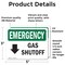 Signmission Gas Shutoff (Down Arrow) With Symbol, 5 in W x Rectangle, Vinyl Decal OS-2PACK-EM-D-35-L-10387 - alternate 3